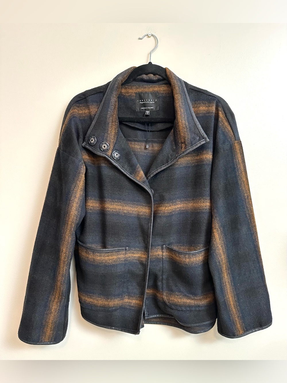 Sanctuary Women’s Black Brown Blue Blanket Jacket